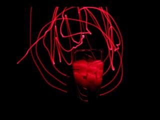 Using 'B' mode in pitch darkness, the shutter was open and I used a laser pointer randomly behind th(..)