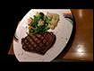 "Rib Eye Steak (14oz)-Beautifull, marbled USDA prime beef seasoned and charred at it's best. Se(..)